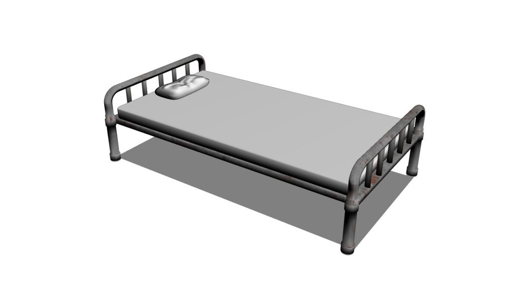 【3D素材_fbx】ベッドと枕