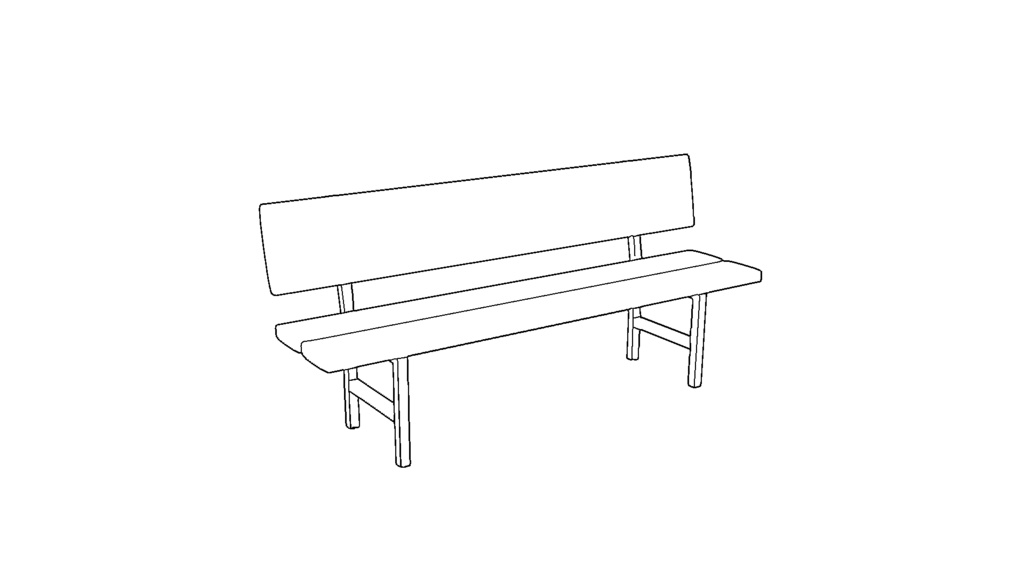 【3D素材_fbx】ベンチ