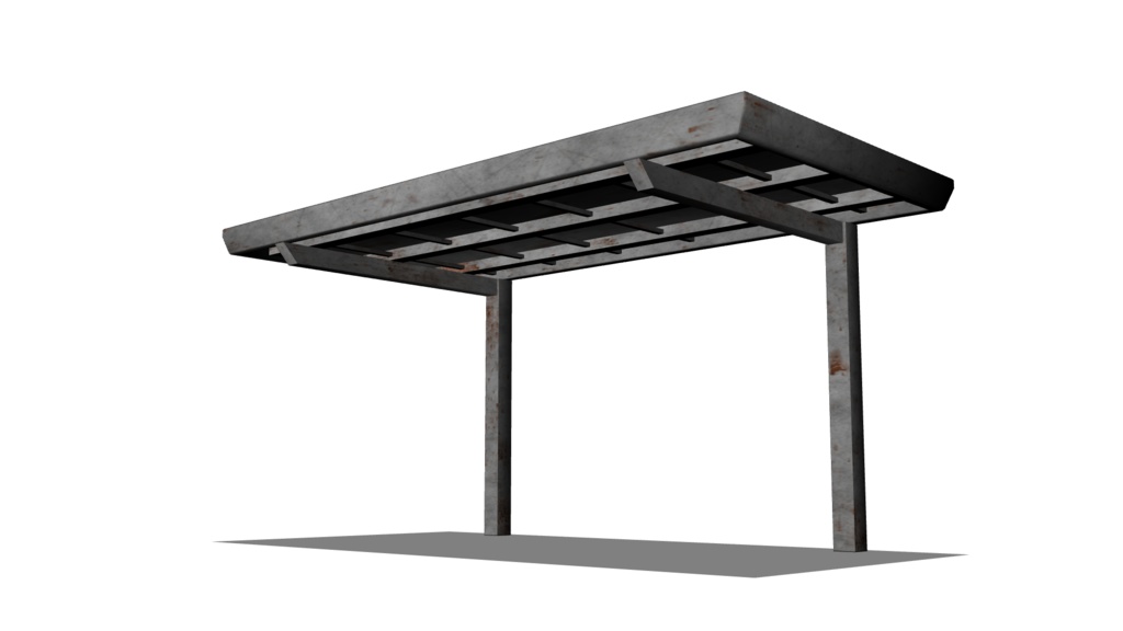 【3D素材_fbx】バス停の屋根