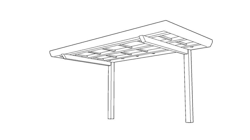 【3D素材_fbx】バス停の屋根