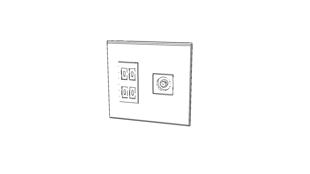 【3D素材_fbx】アンテナ端子付きコンセント