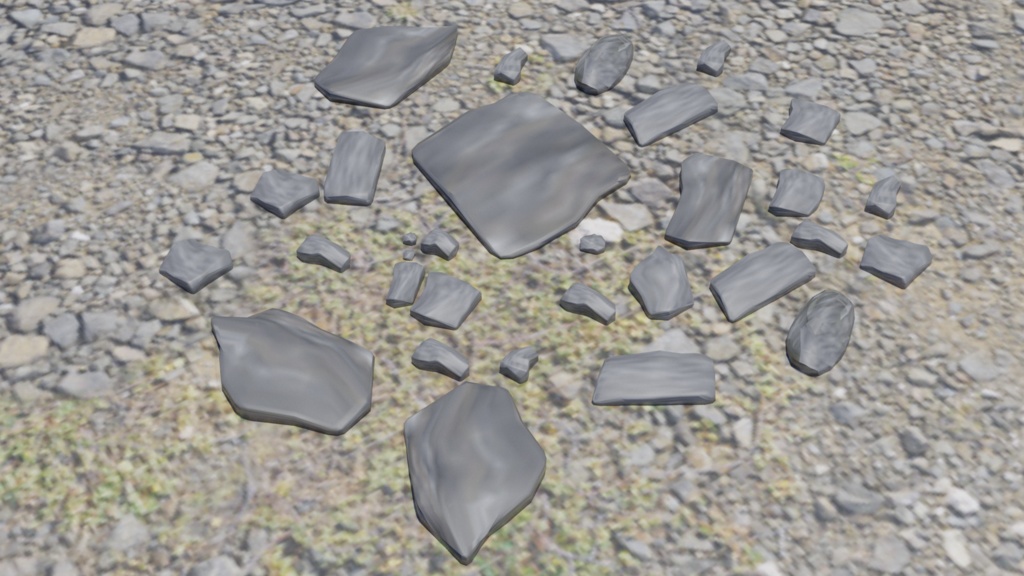 【3D素材_fbx】石