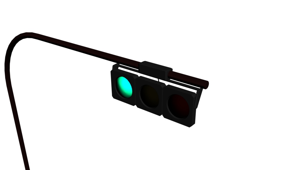 【3D素材_fbx】信号機(青)