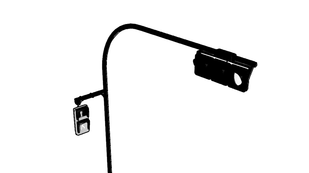 【3D素材_fbx】歩行者用付き信号機/赤