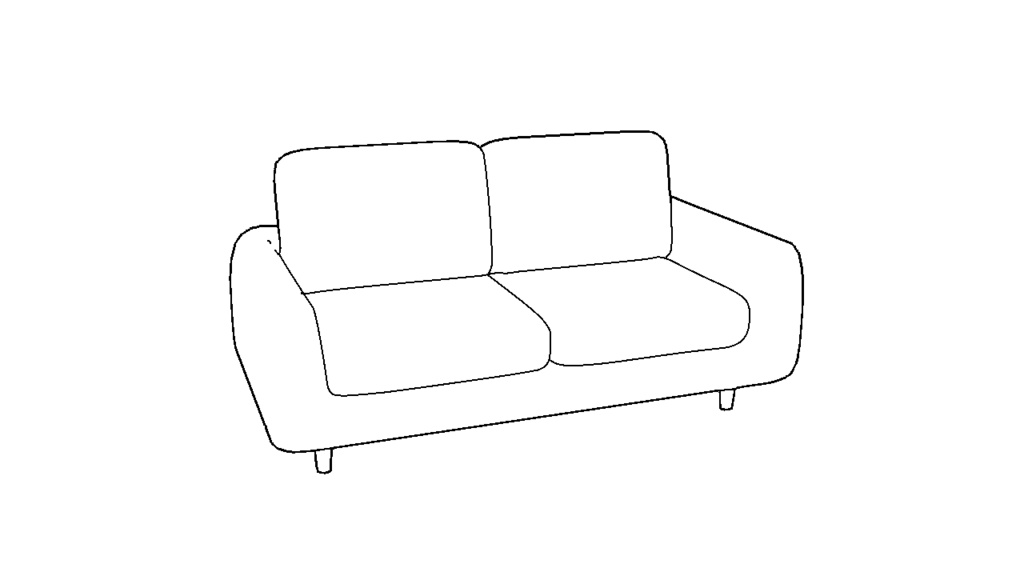 【3D素材_fbx】ソファ