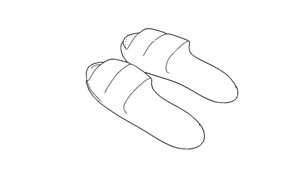【3D素材_fbx】スリッパ