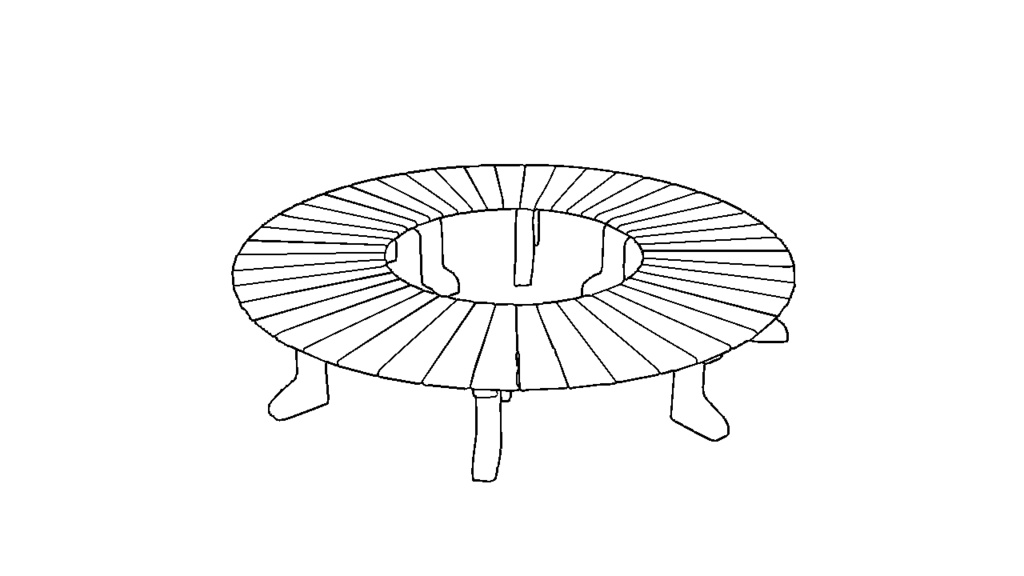【3D素材_fbx】丸ベンチ