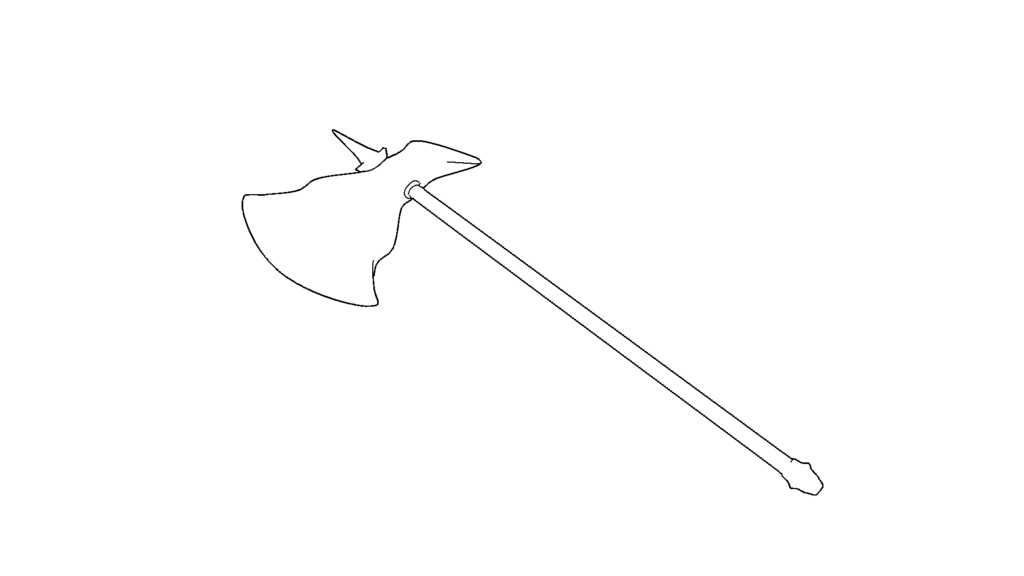 【3D素材_fbx】斧