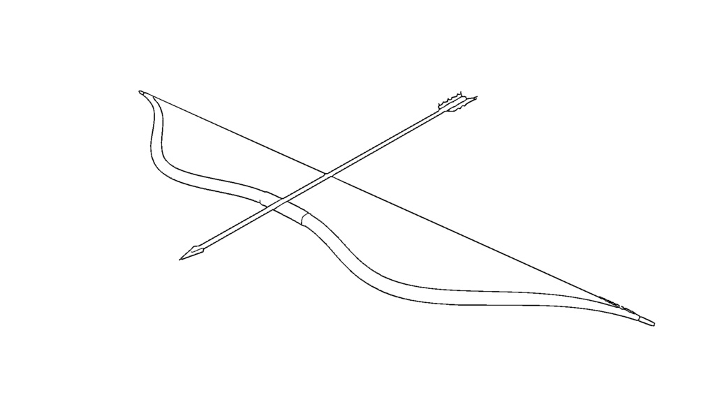 【3D素材_fbx】弓・弓矢