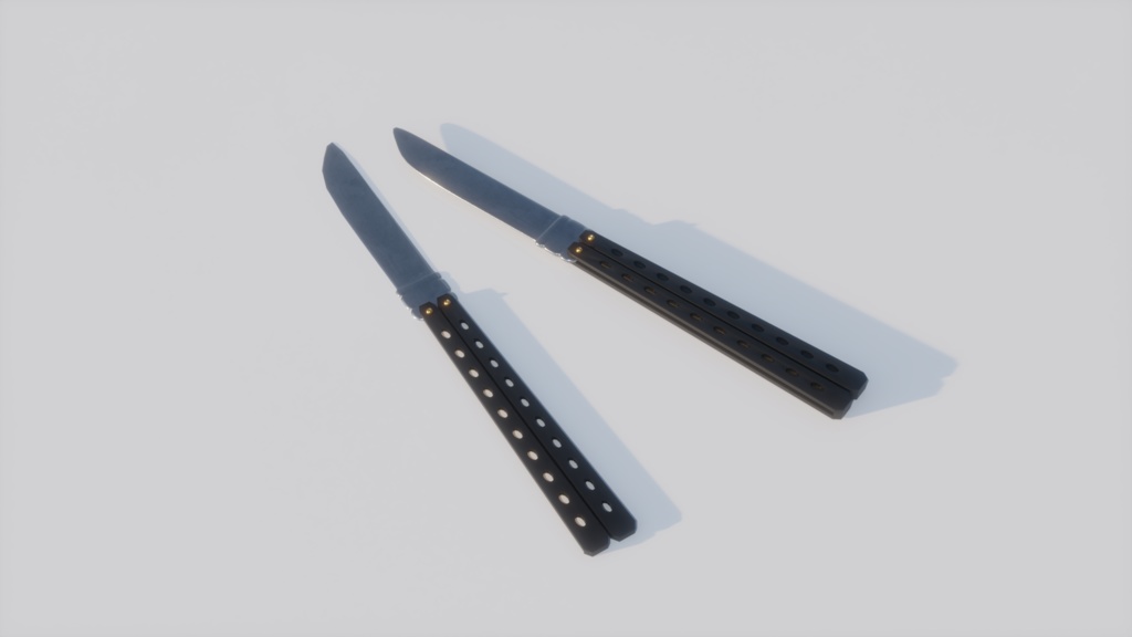【3D素材_fbx】バタフライナイフ