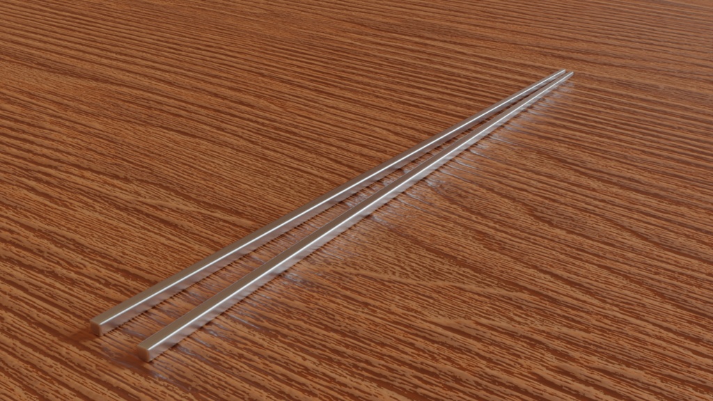 【3D素材_fbx】銀の箸
