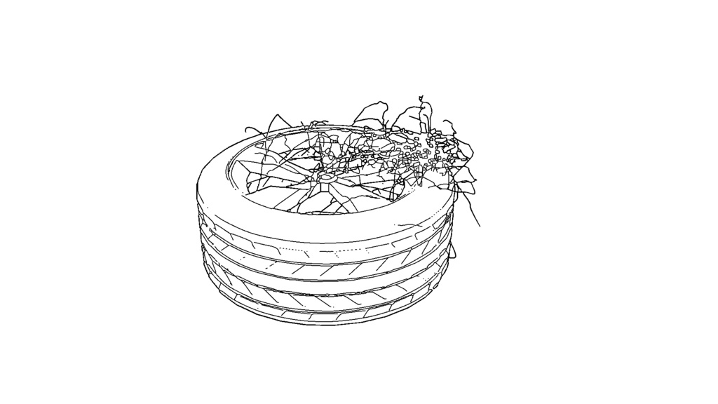 【3D素材_fbx】廃タイヤ