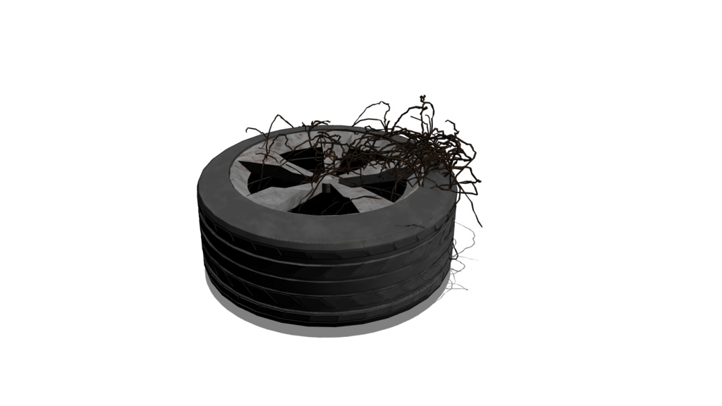 【3D素材_fbx】廃タイヤ