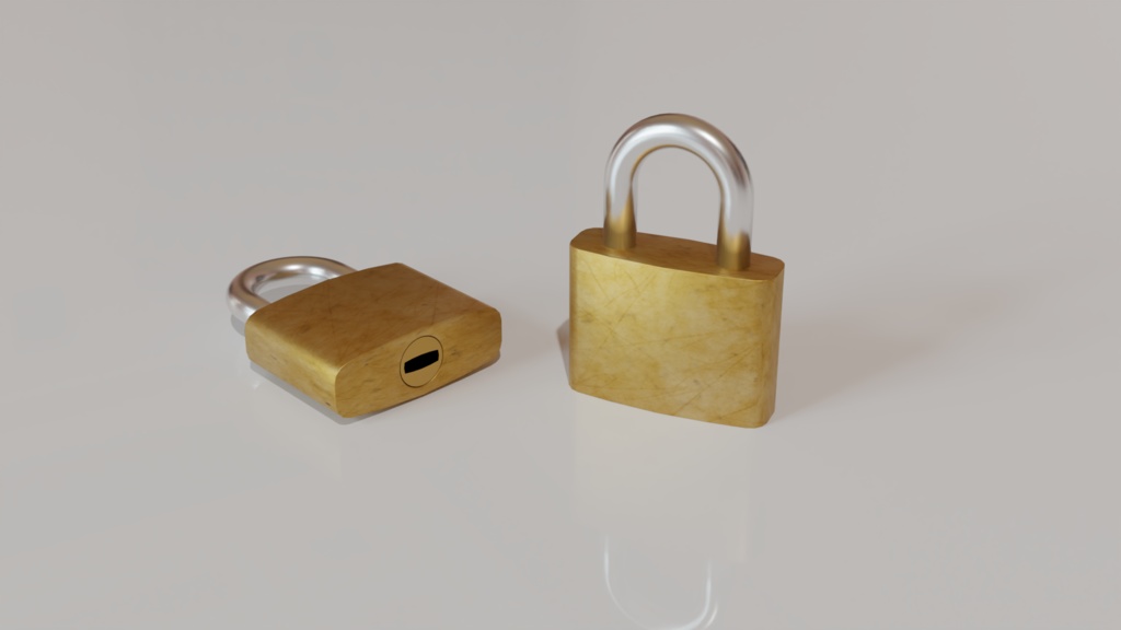 【3D素材_fbx】南京錠