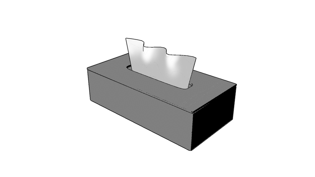 【3D素材_fbx】ティッシュ箱