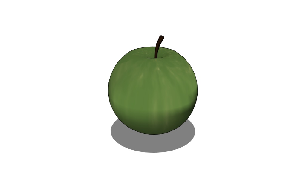 【3D素材_fbx】青りんご