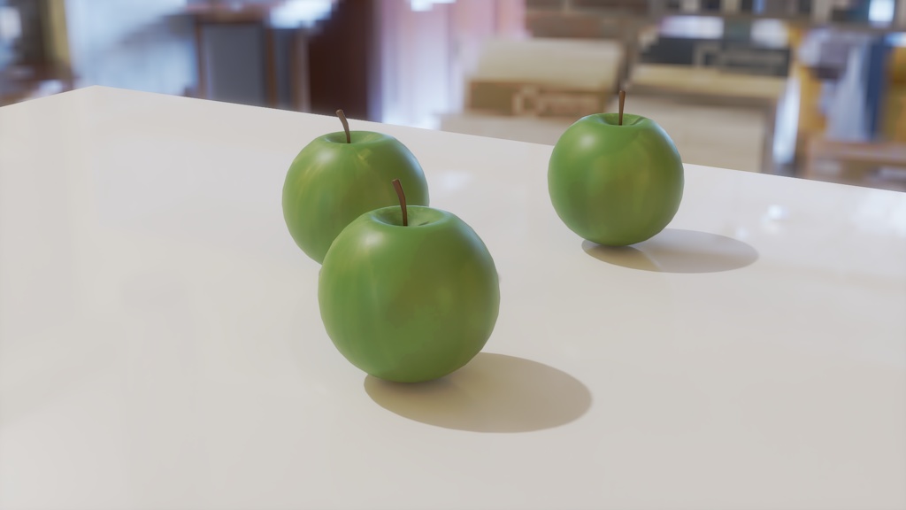 【3D素材_fbx】青りんご