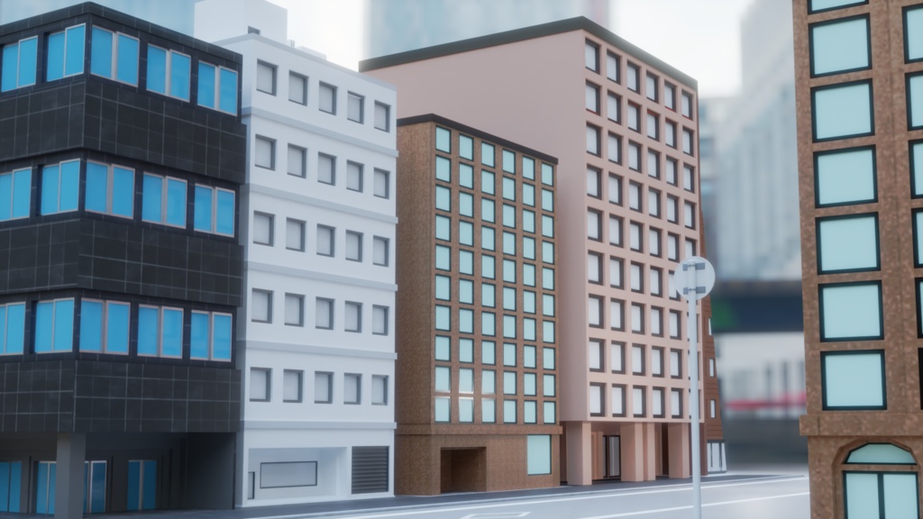 【3D素材_fbx】街