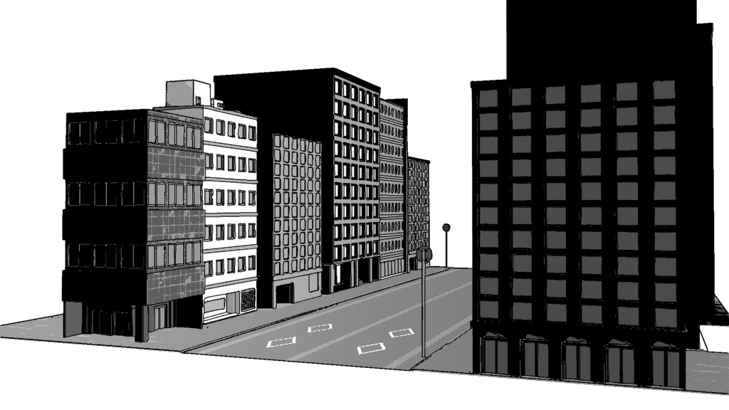 【3D素材_fbx】街