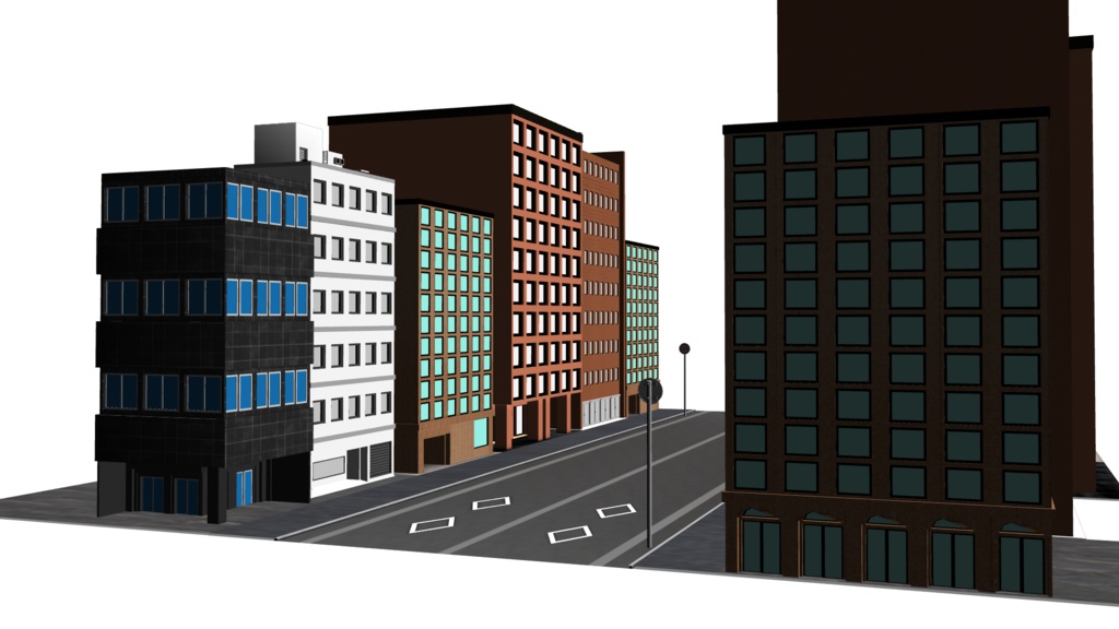 【3D素材_fbx】街