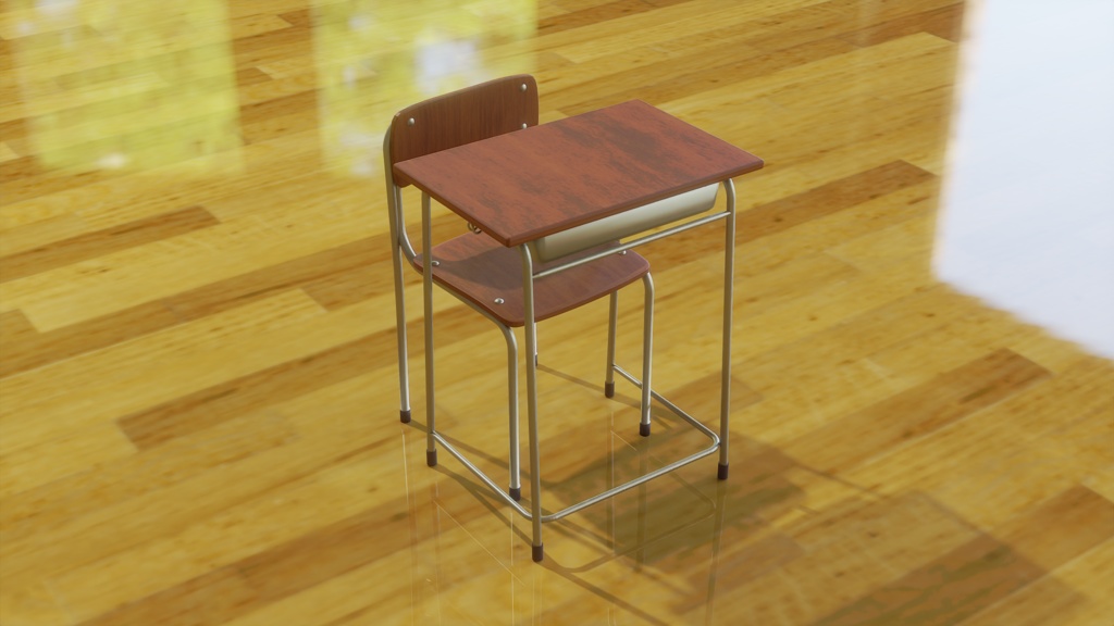 【3D素材_fbx】教室の机とイス