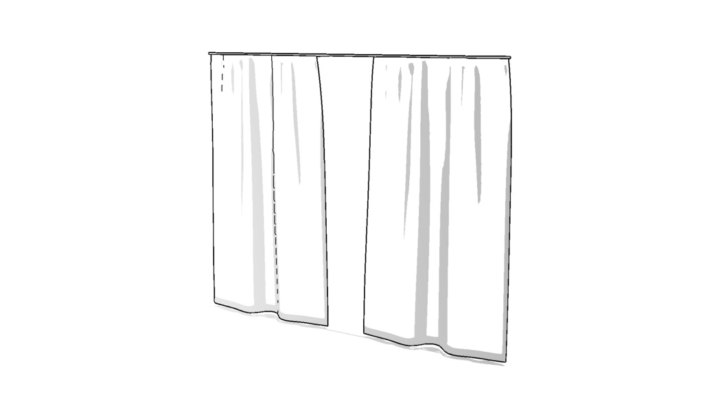 【3D素材_fbx】レースカーテン