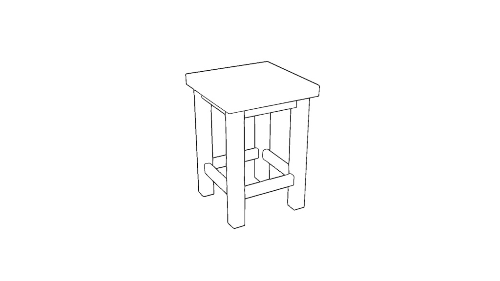 【3D素材_fbx】美術室のイス