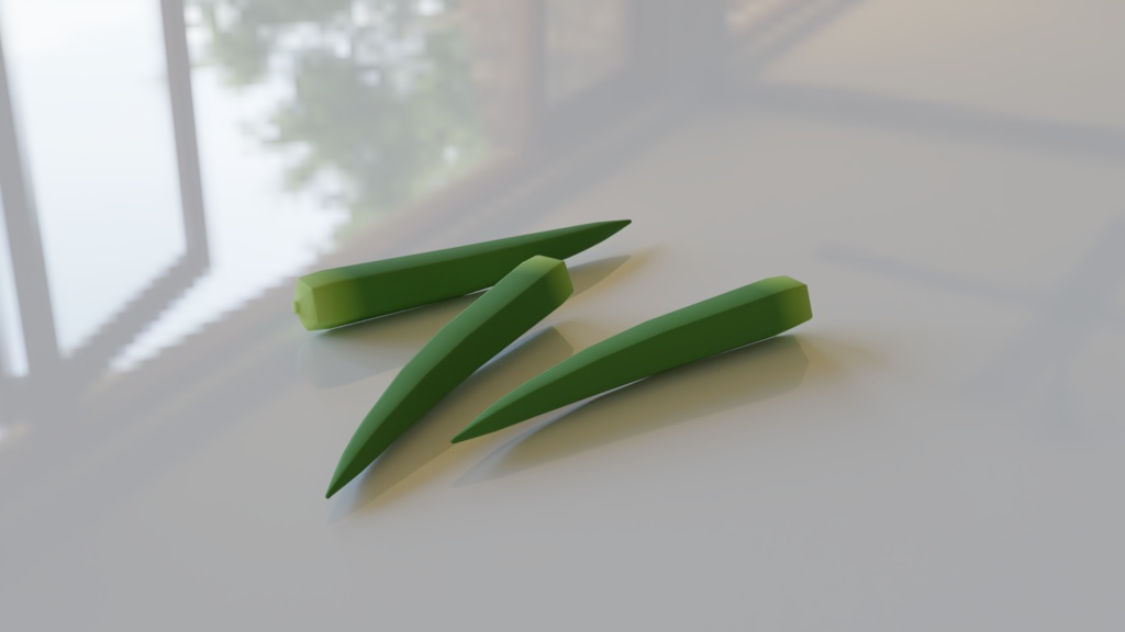 【3D素材_fbx】オクラ