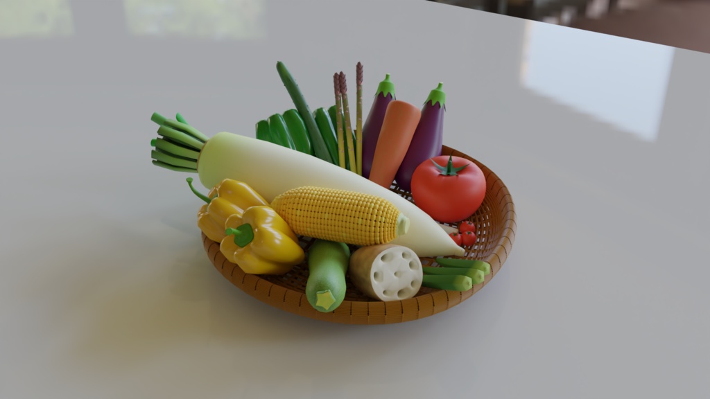 【3D素材_fbx】野菜盛り合わせ