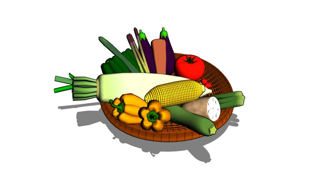 【3D素材_fbx】野菜盛り合わせ