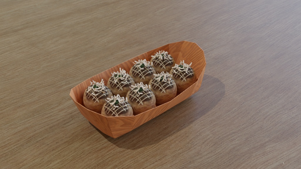 【3D素材_fbx】たこ焼き