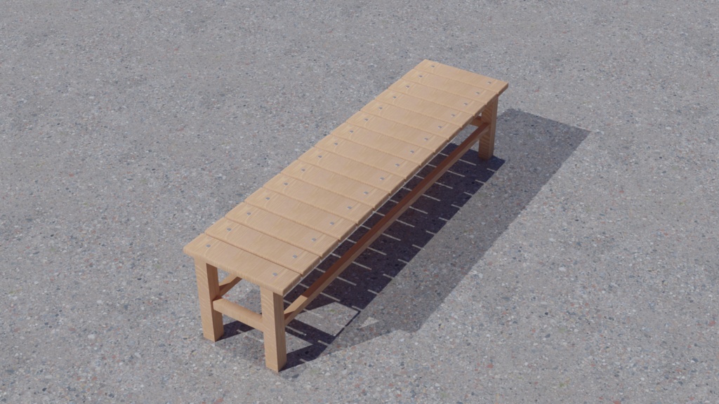 【3D素材_fbx】ベンチ