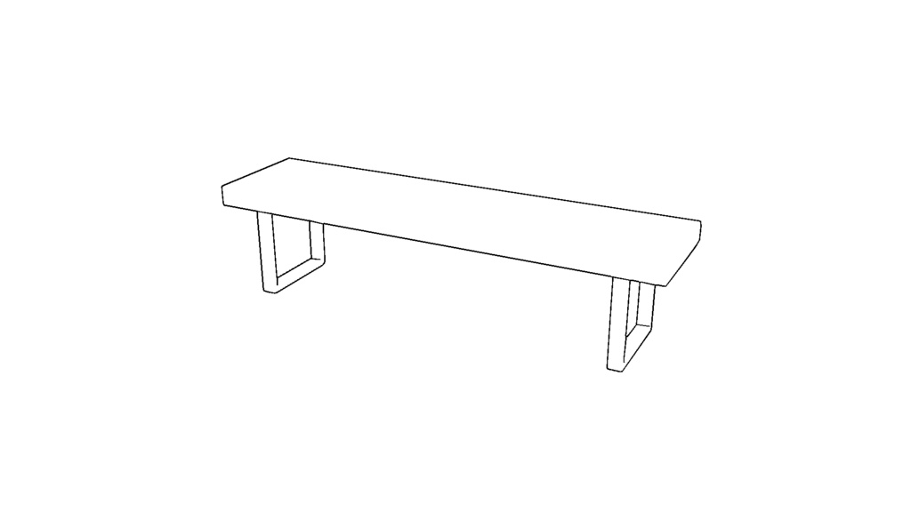 【3D素材_fbx】ベンチ