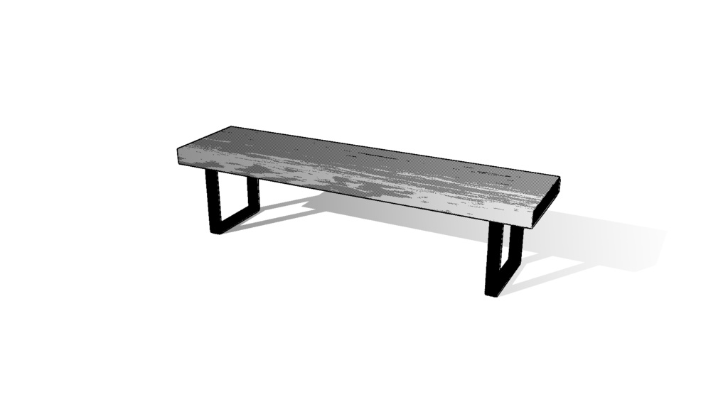 【3D素材_fbx】ベンチ