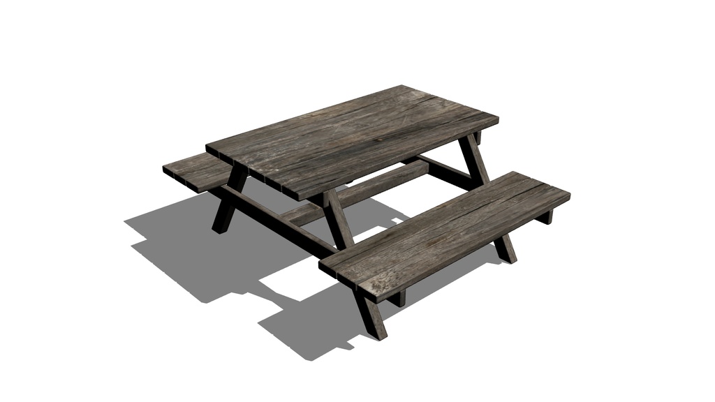 【3D素材_fbx】ベンチテーブル