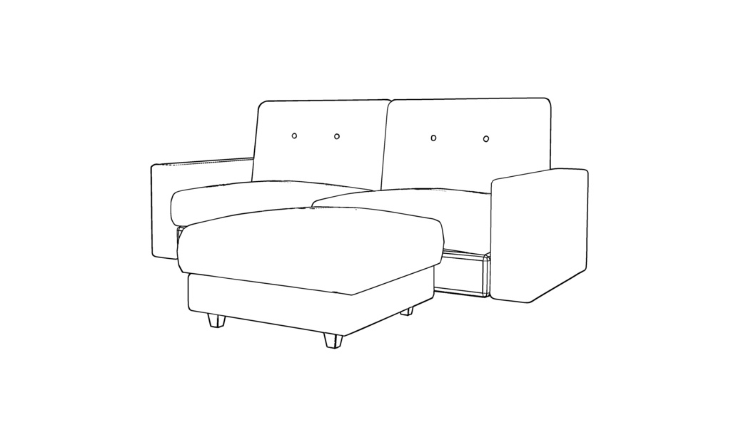 【3D素材_fbx】オットマン付きソファ