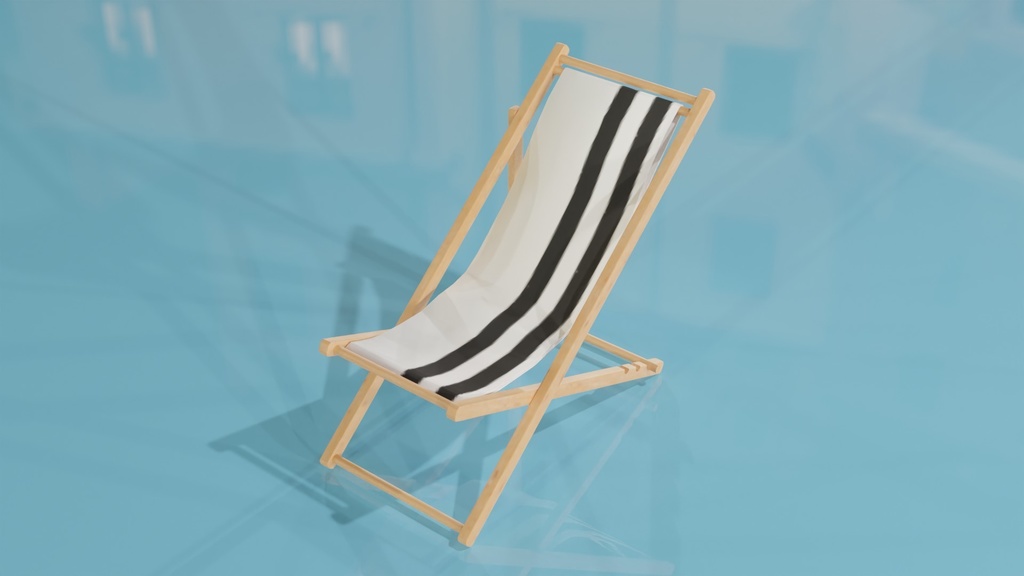【3D素材_fbx】ビーチチェア