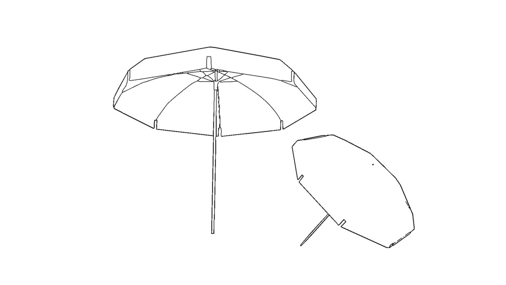 【3D素材_fbx】ビーチパラソル