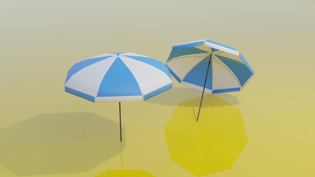 【3D素材_fbx】ビーチパラソル