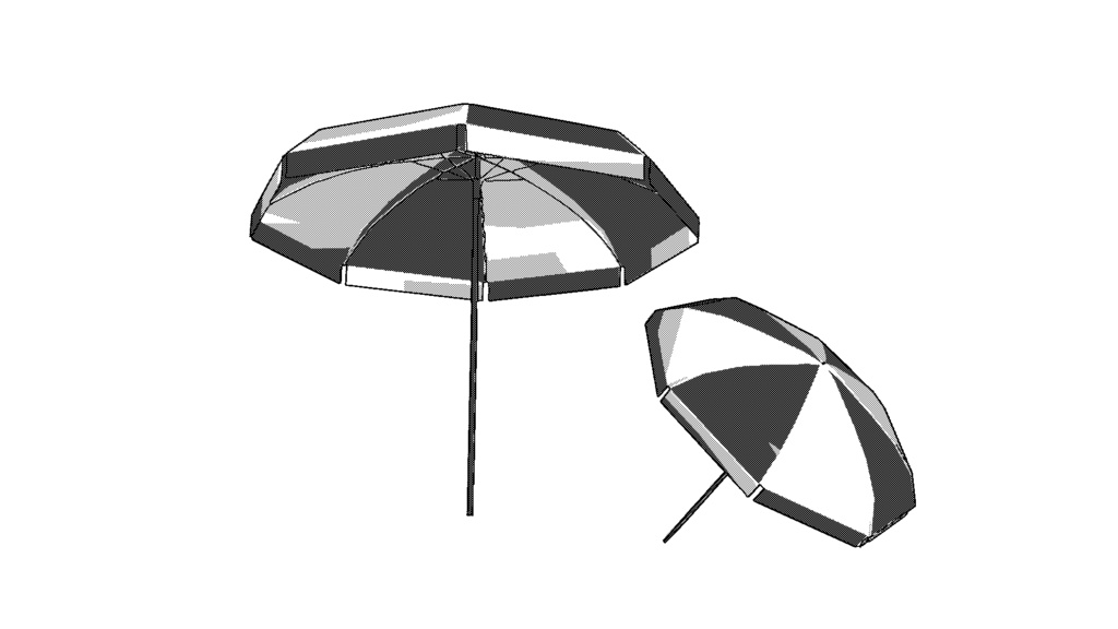 【3D素材_fbx】ビーチパラソル