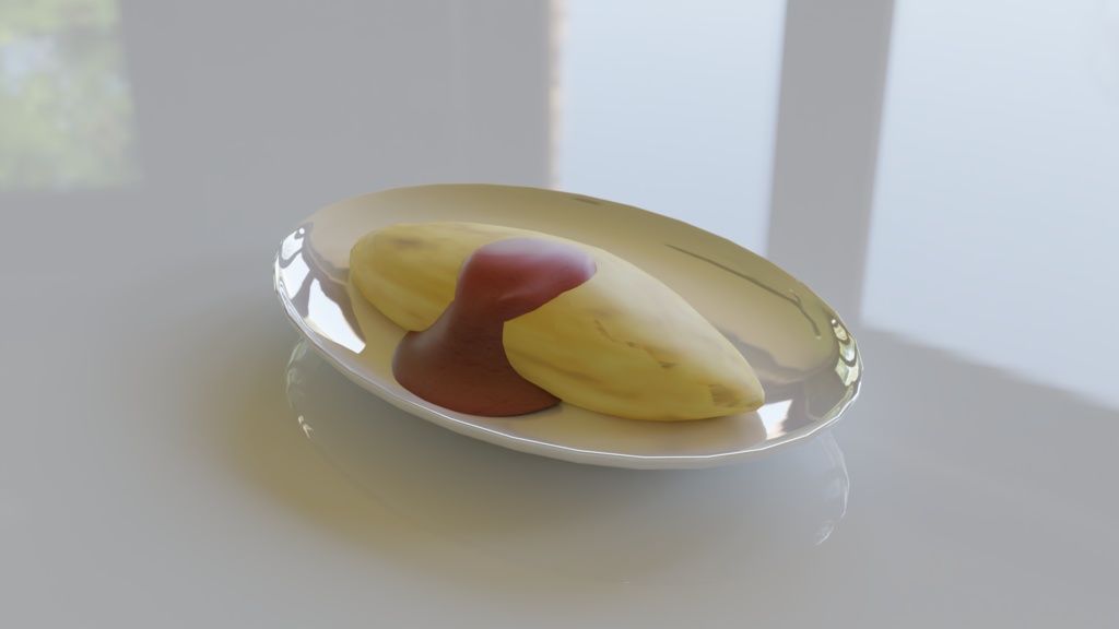 【3D素材_fbx】オムライス