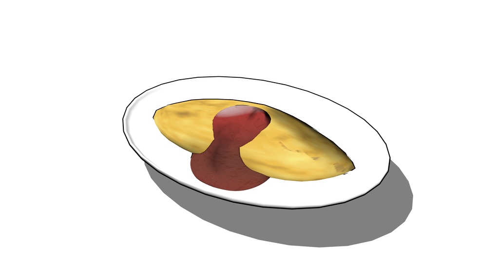 【3D素材_fbx】オムライス