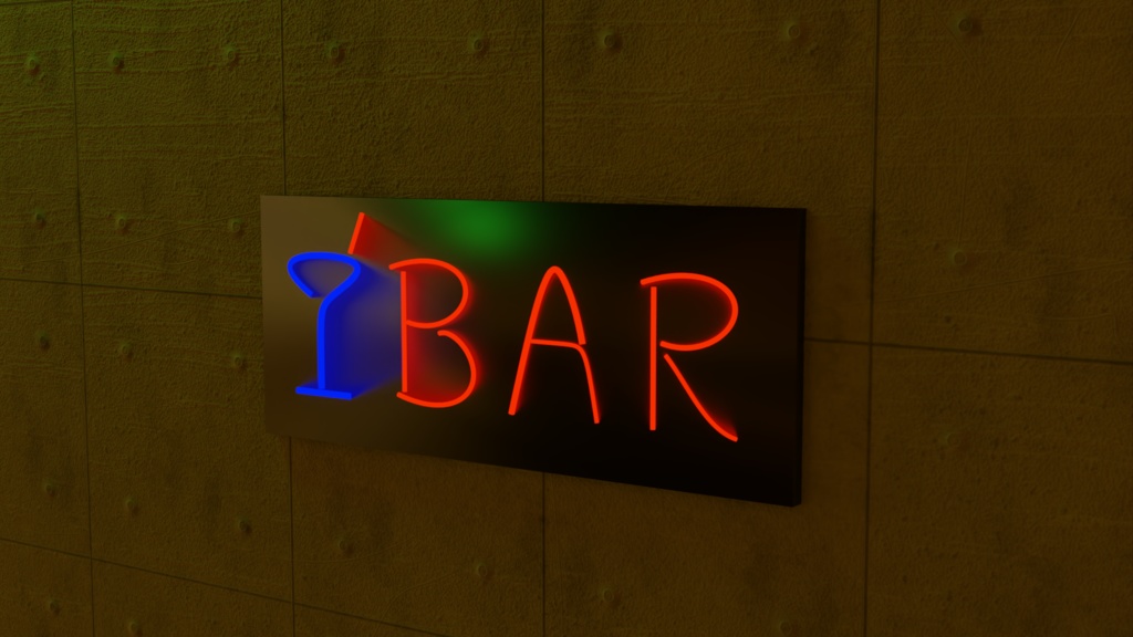 【3D素材_fbx】ネオンサイン