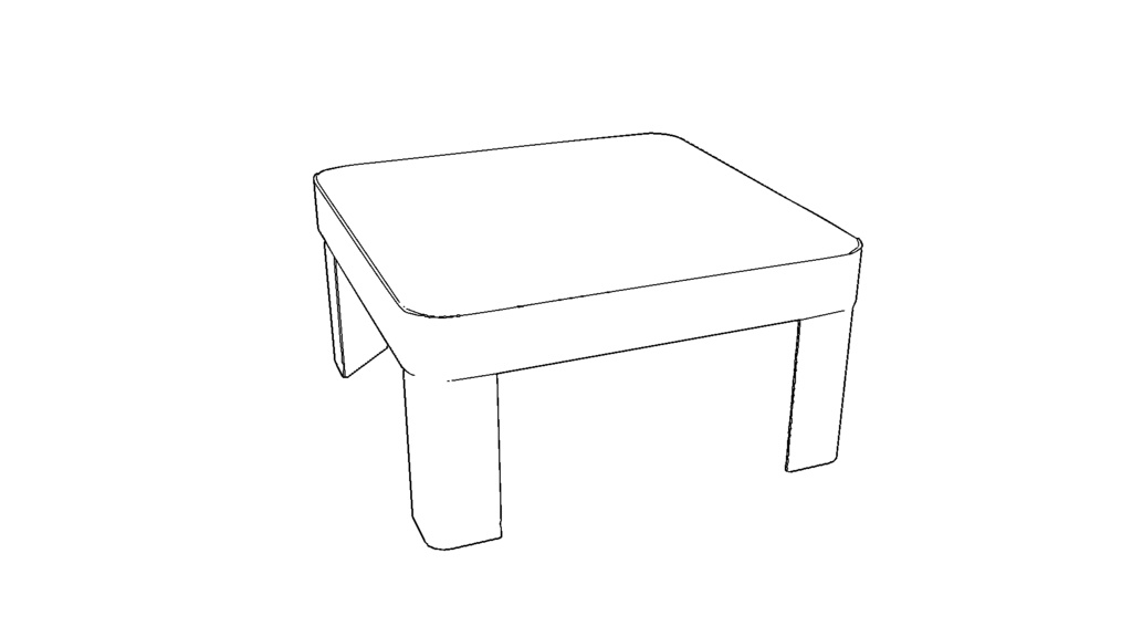 【3D素材_fbx】ローテーブル