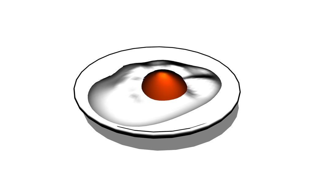 【3D素材_fbx】目玉焼き