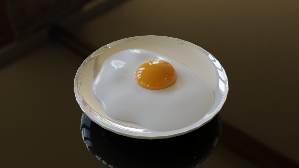 【3D素材_fbx】目玉焼き