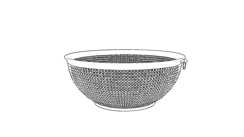 【3D素材_fbx】ステンレスざる