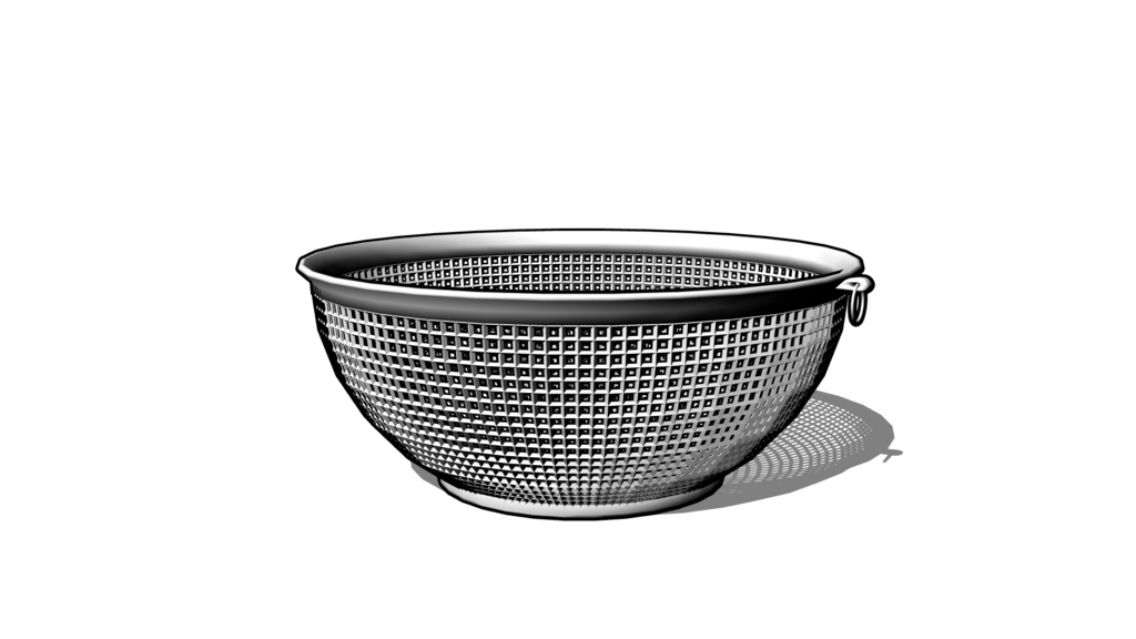 【3D素材_fbx】ステンレスざる