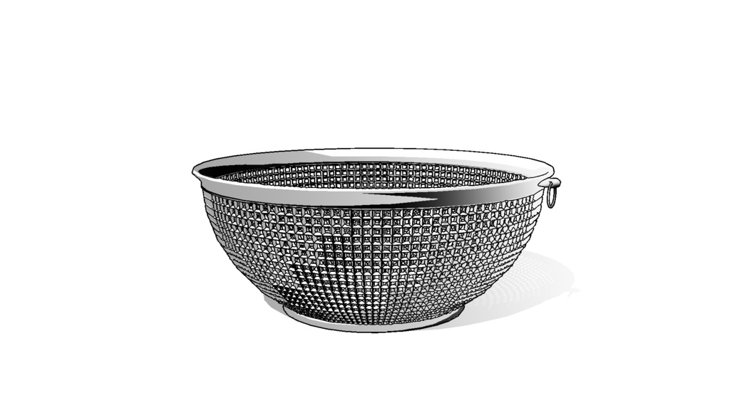 【3D素材_fbx】ステンレスざる