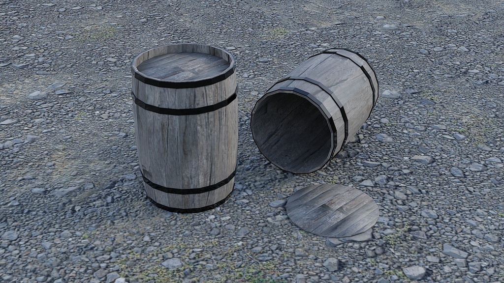【3D素材_fbx】樽